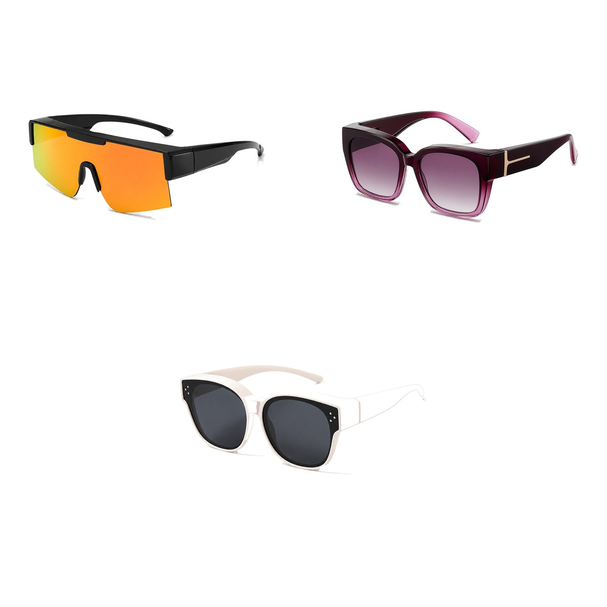 Ferbik family pack: RAFALE — Orange mirror, VESPRA — Graduated plum, PETIT NORD Cream