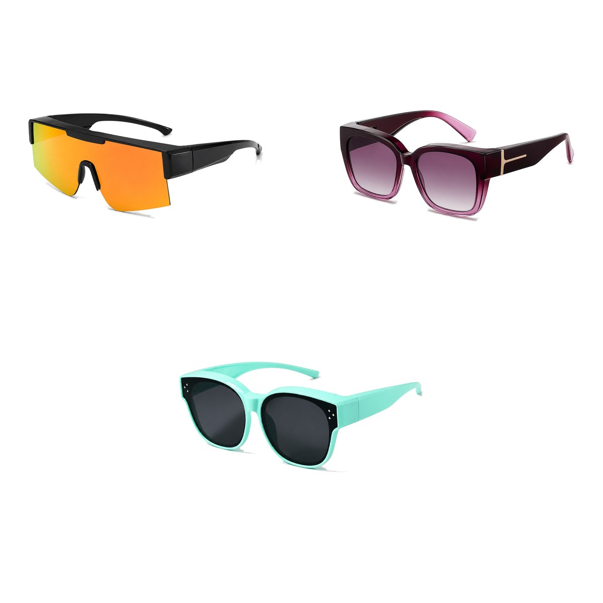 Ferbik family pack: RAFALE — Orange mirror, VESPRA — Graduated plum, PETIT NORD Mint