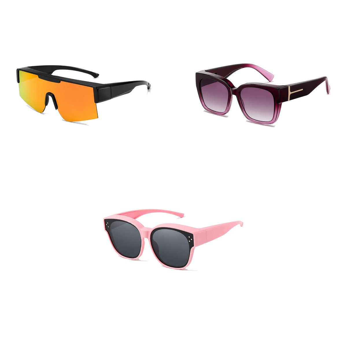 Ferbik family pack: RAFALE — Orange mirror, VESPRA — Graduated plum, PETIT NORD Pink
