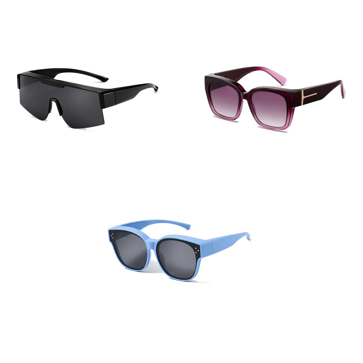 Ferbik family pack: RAFALE — Smoke, VESPRA — Graduated plum, PETIT NORD Sky Blue