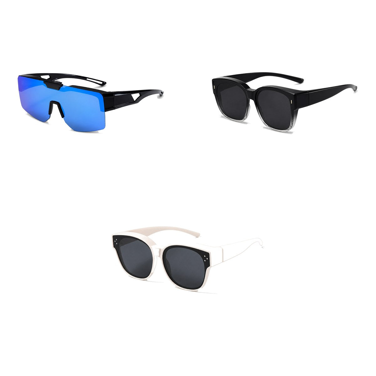 Ferbik family pack: SUROÎT — Blue mirror, AURORE — Graduated black, PETIT NORD Cream