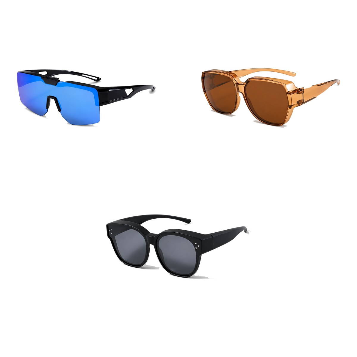 Ferbik family pack: SUROÎT — Blue mirror, BRUME — Tea, PETIT NORD Black