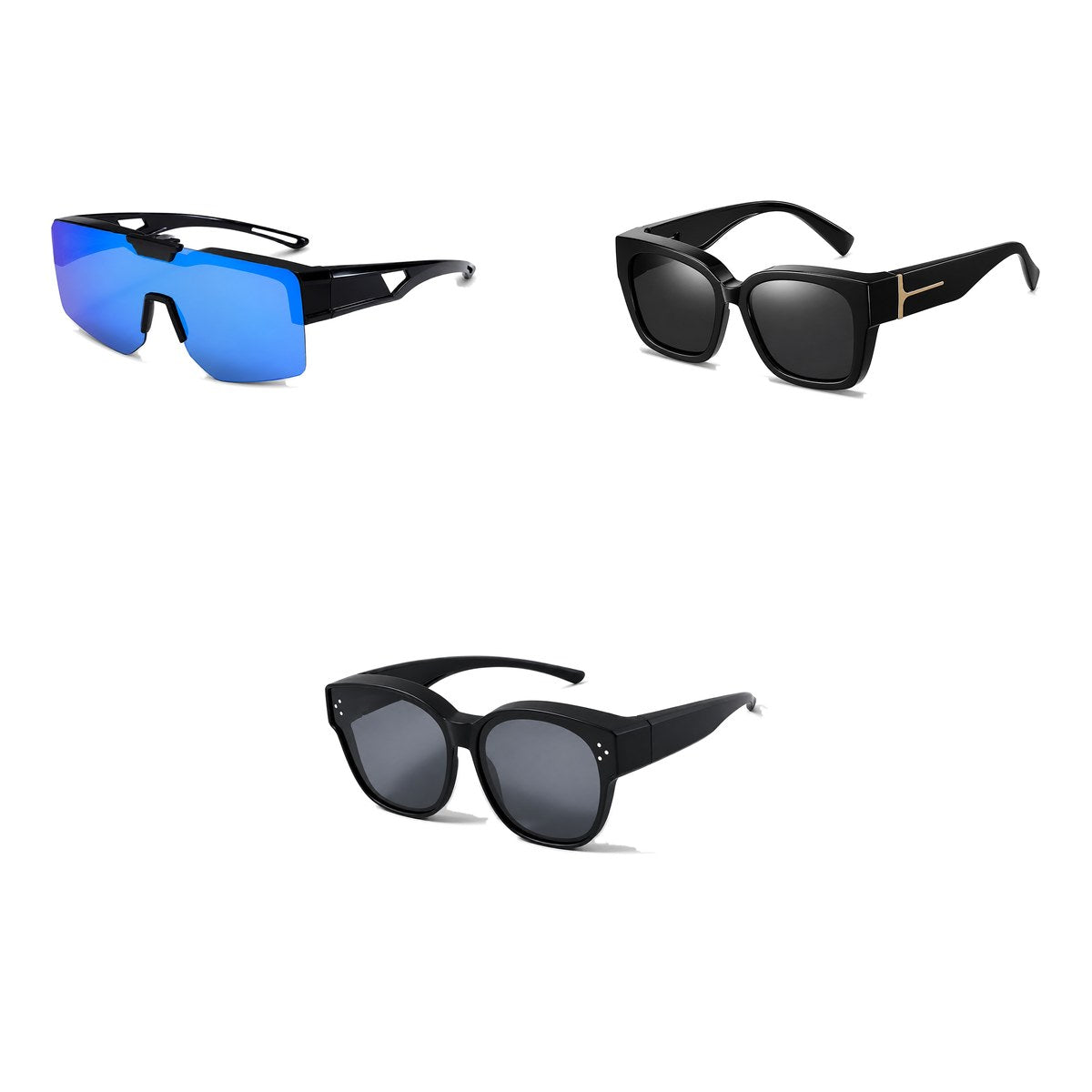 Ferbik family pack: SUROÎT — Blue mirror, VESPRA — Black, PETIT NORD Black