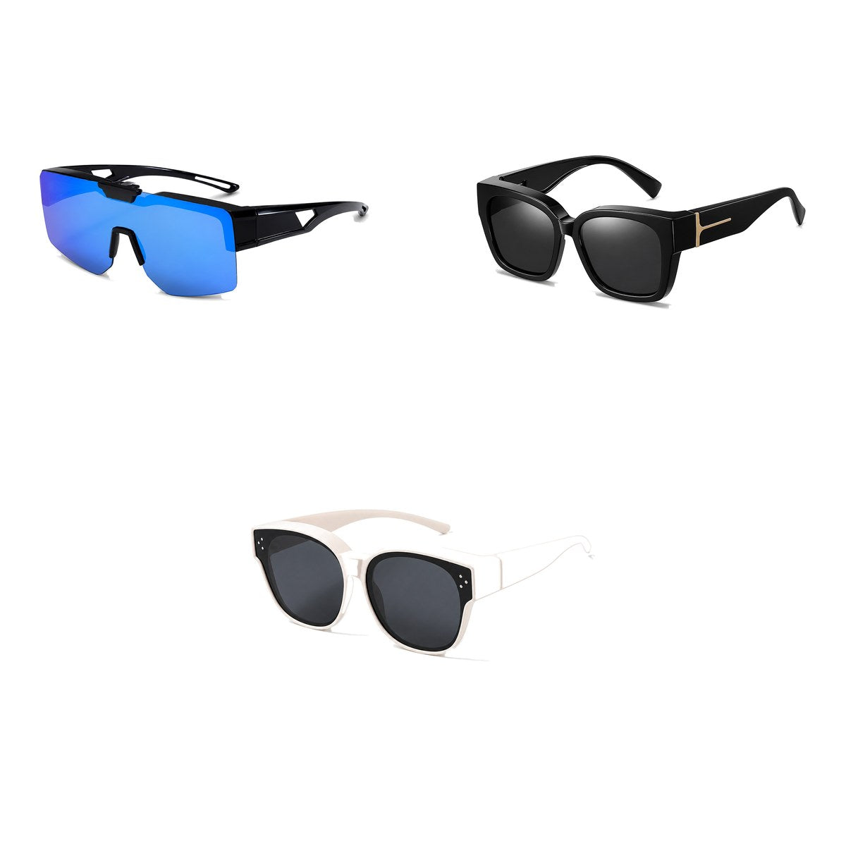 Ferbik family pack: SUROÎT — Blue mirror, VESPRA — Black, PETIT NORD Cream