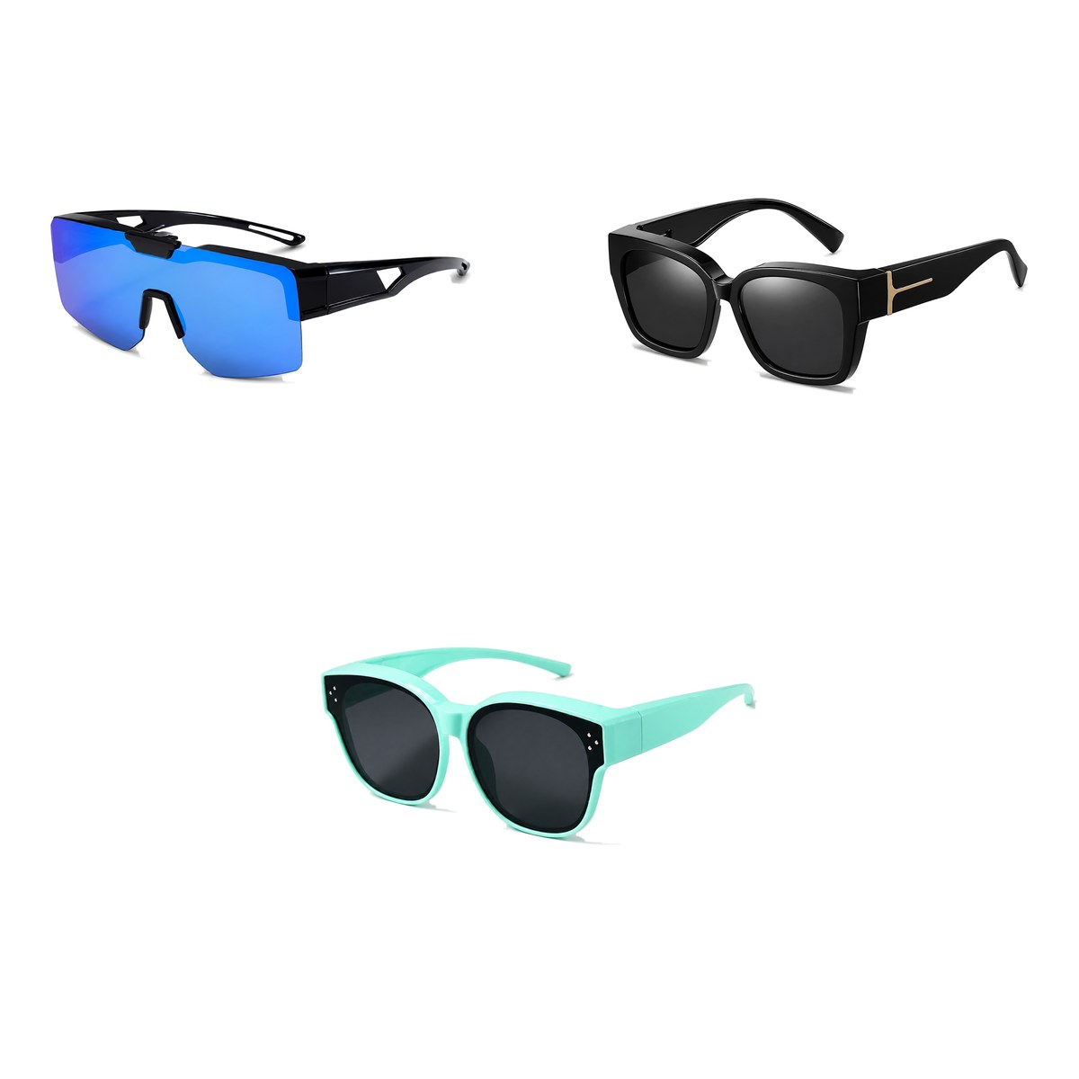 Ferbik family pack: SUROÎT — Blue mirror, VESPRA — Black, PETIT NORD Mint