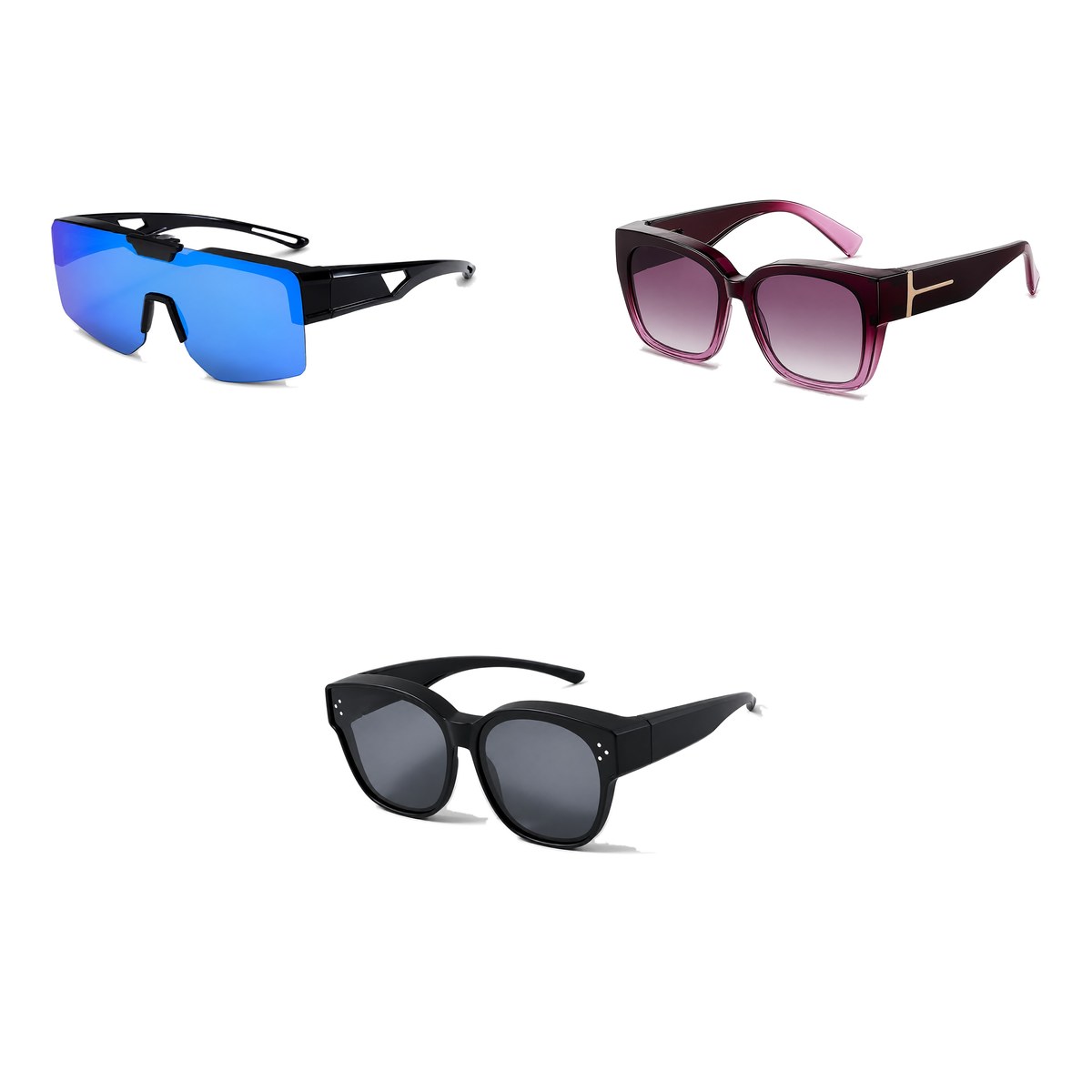 Ferbik family pack: SUROÎT — Blue mirror, VESPRA — Graduated plum, PETIT NORD Black