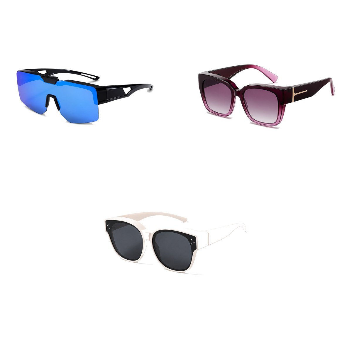 Ferbik family pack: SUROÎT — Blue mirror, VESPRA — Graduated plum, PETIT NORD Cream