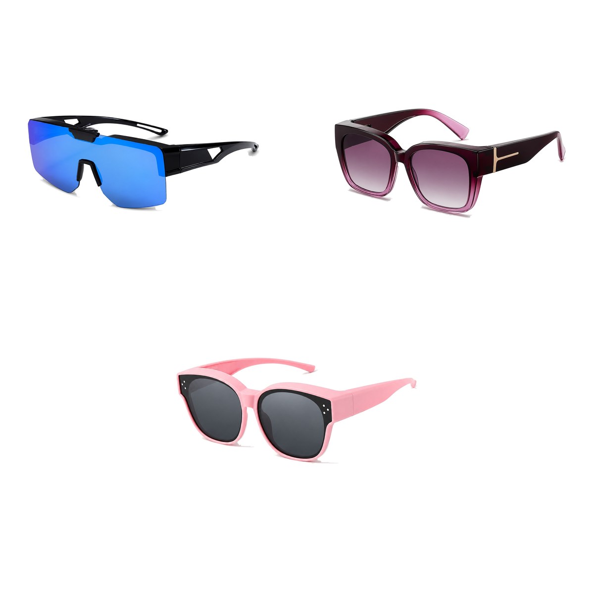 Ferbik family pack: SUROÎT — Blue mirror, VESPRA — Graduated plum, PETIT NORD Pink