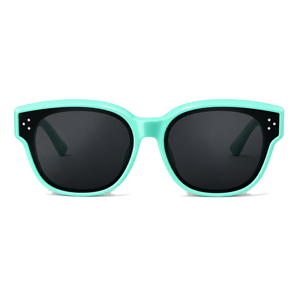 Lunettes de soleil enfant par-dessus PETIT NORD menthe, vue de face