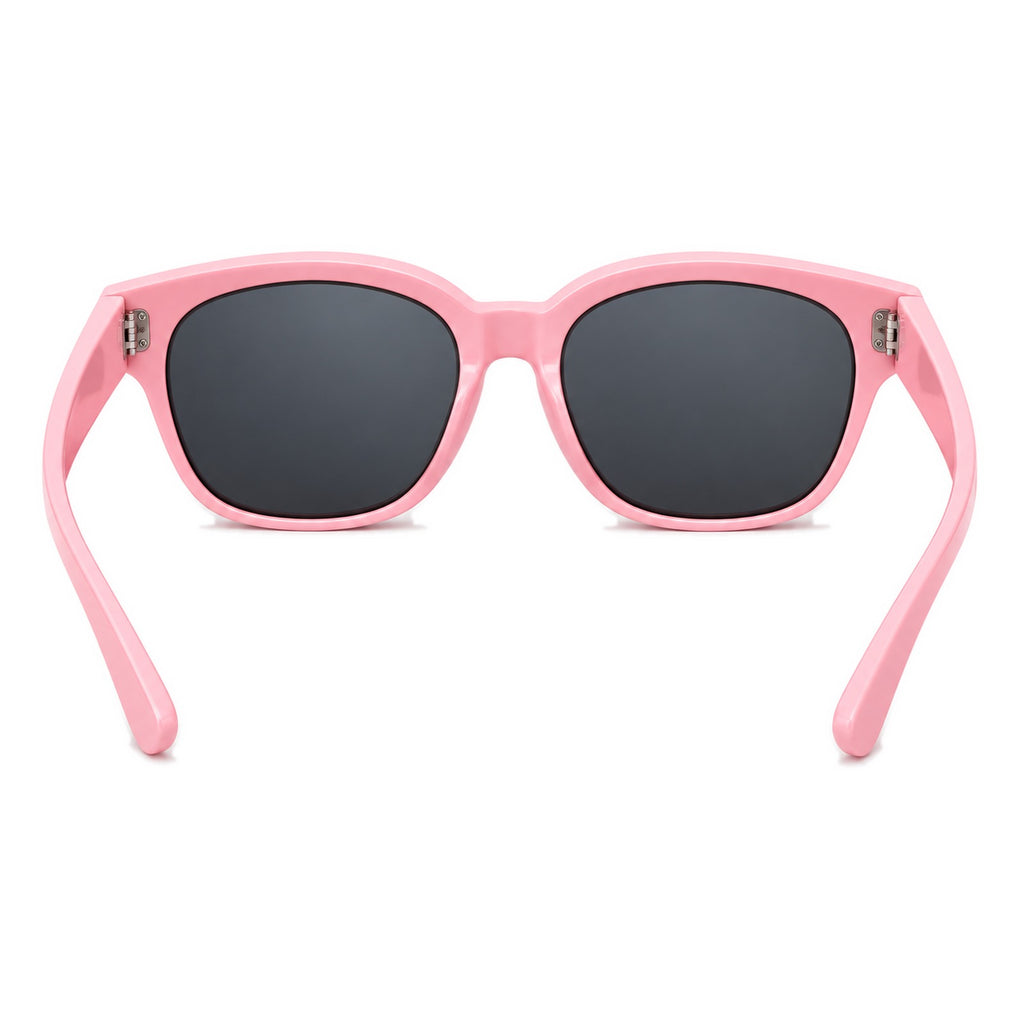Lunettes de soleil enfant par-dessus PETIT NORD rose, vue de dos