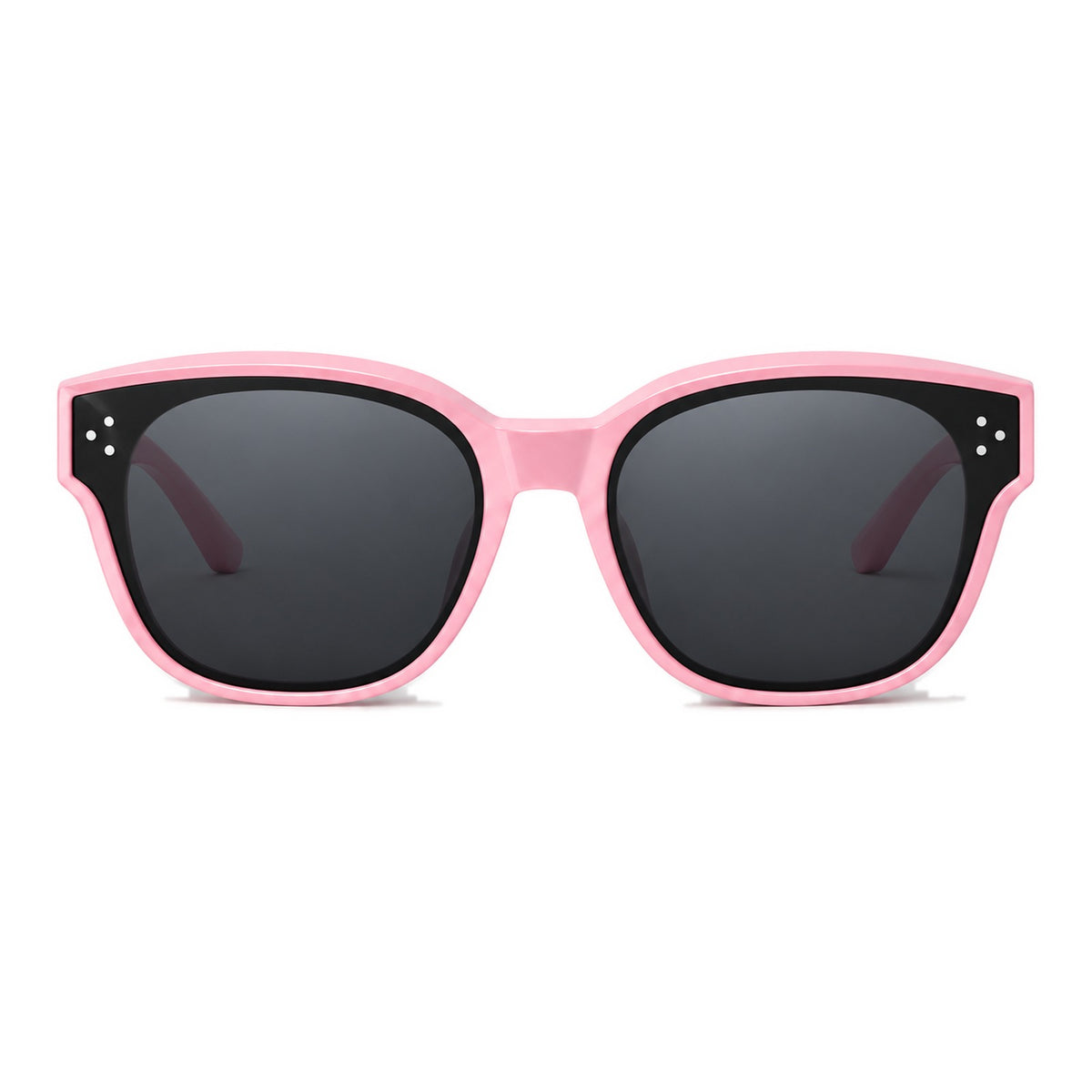 Lunettes de soleil enfant par-dessus PETIT NORD rose, vue de face