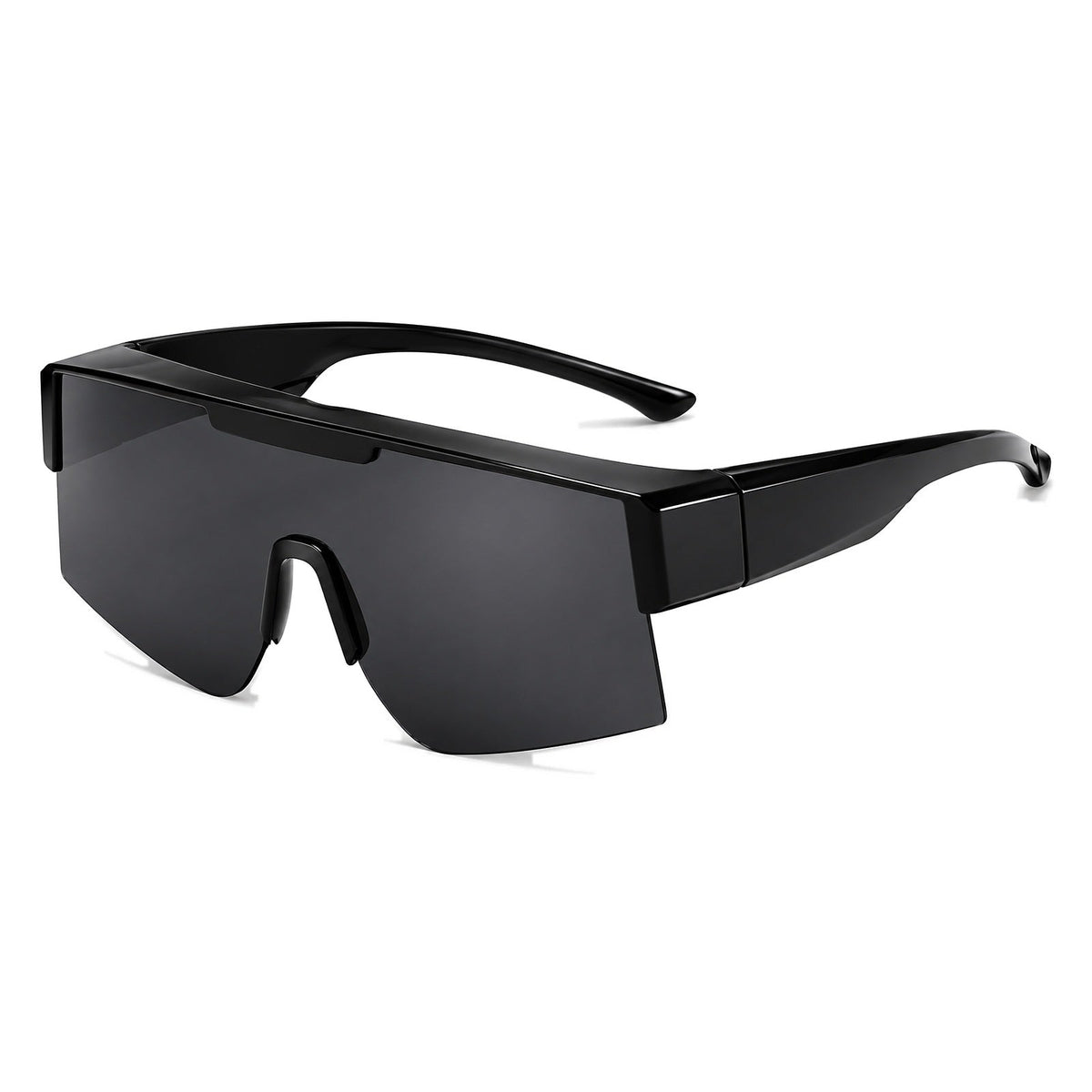 Lunettes de soleil par-dessus RAFALE, masque enveloppant noir, verre fumé