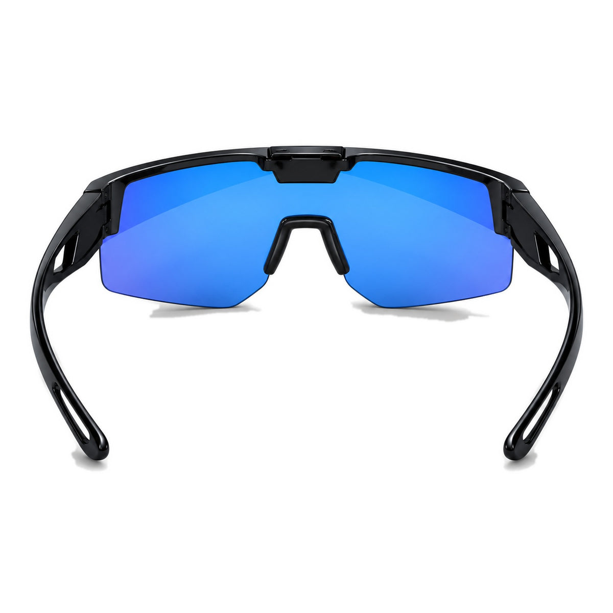 Lunettes de soleil par-dessus SUROÎT miroir bleu, vue de dos