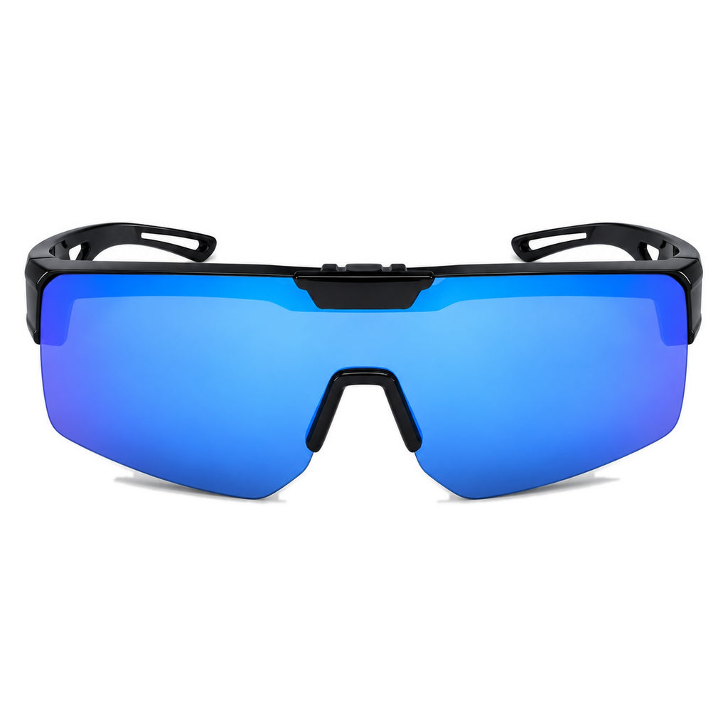 SUROIT blue mirror fit-over sunglasses, front view