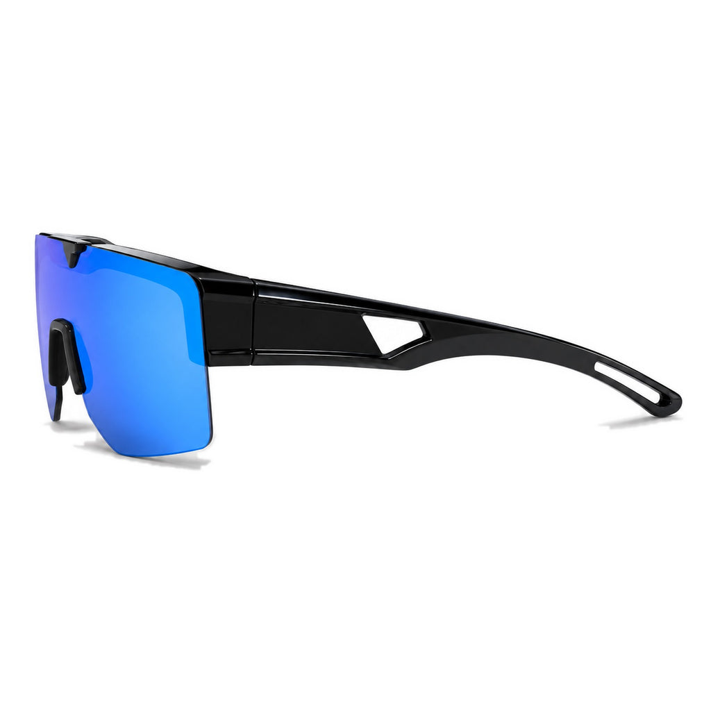 SUROIT blue mirror fit-over sunglasses, side view