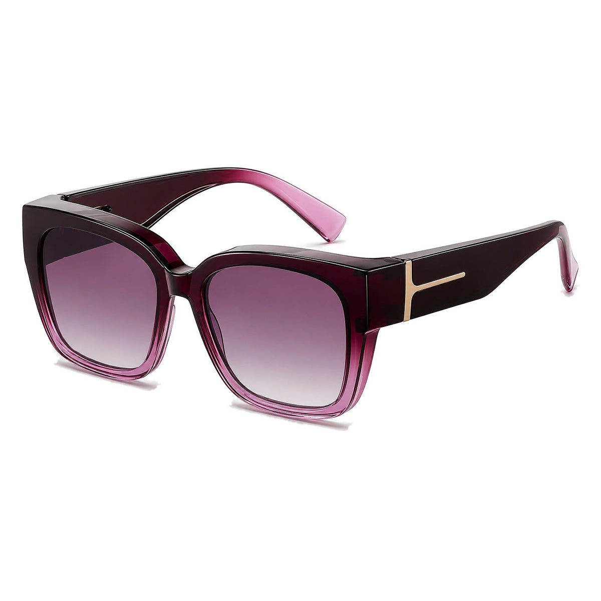Lunettes de soleil par-dessus VESPRA, monture prune dégradé, verre dégradé